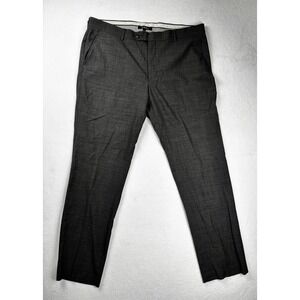 Saks Fifth Avenue Wool Dress Pants Gray Flat Front Size 34x30